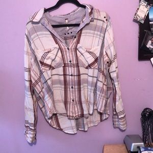 Multicolored Free People flannel SIZE LARGE